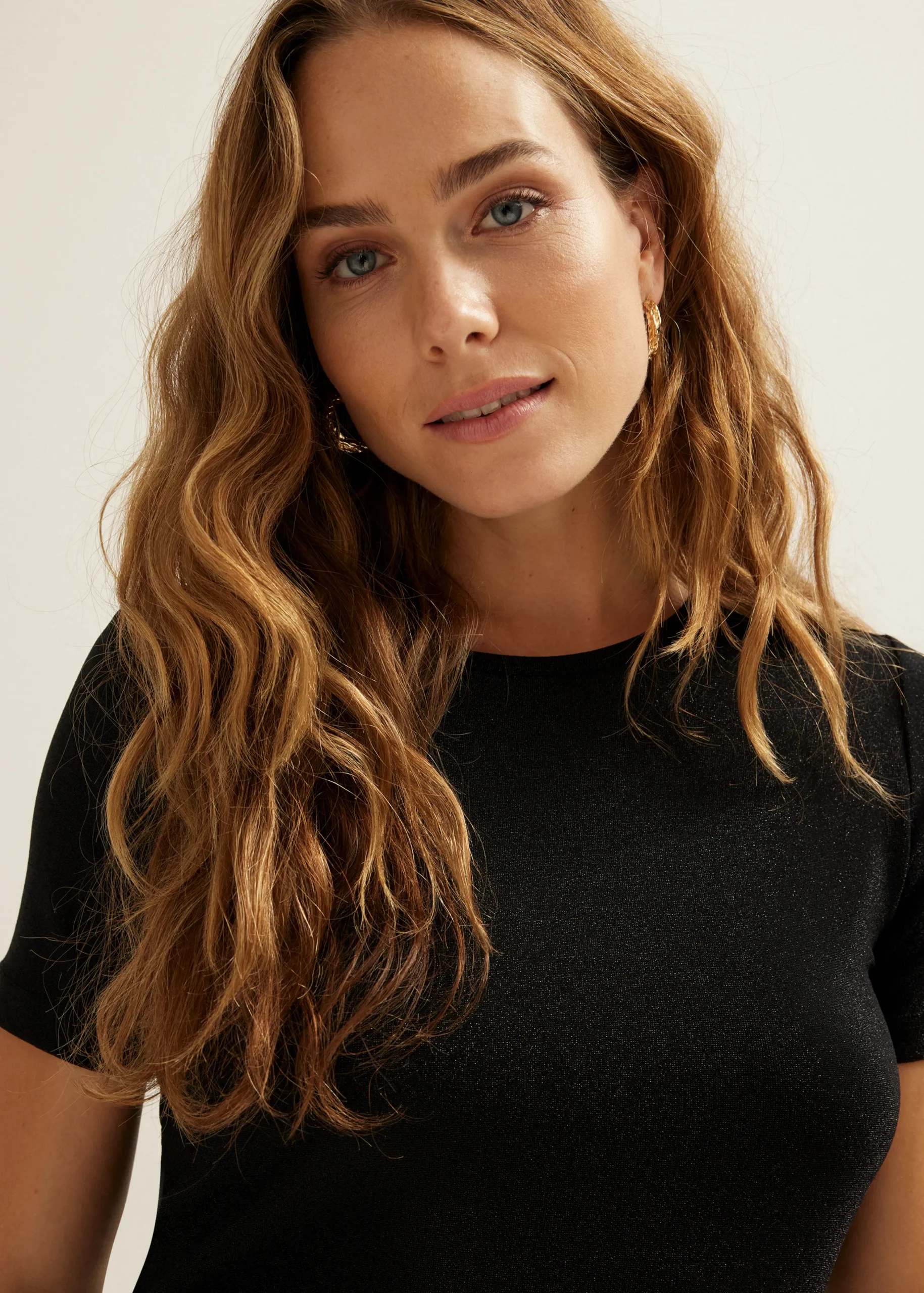 Outlet Cotton Club T-shirt met glitter zwart