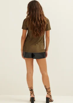 Online Cotton Club T-shirt met glitter goud