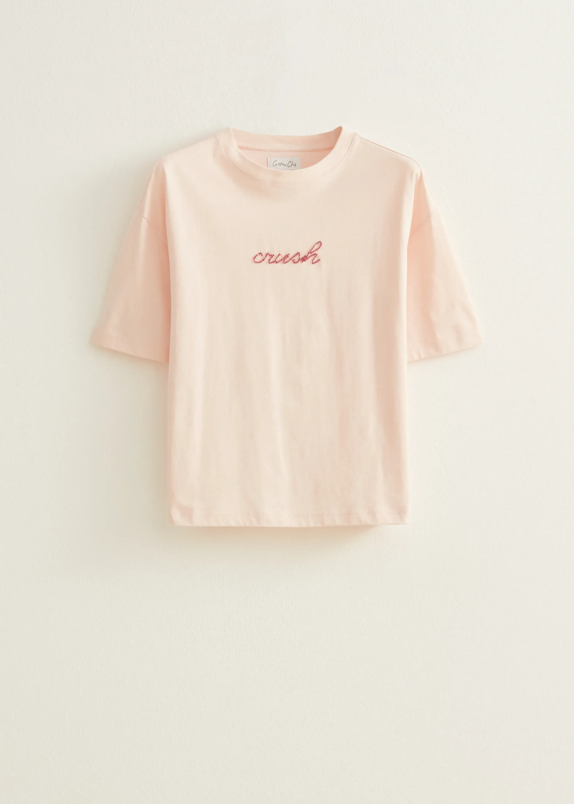 Clearance Cotton Club T-shirt met kralen crush lichtroze