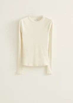 Sale Cotton Club T-shirt met lange mouw ecru