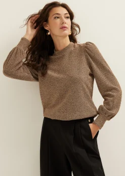 Online Cotton Club T-shirt met lange mouw goud