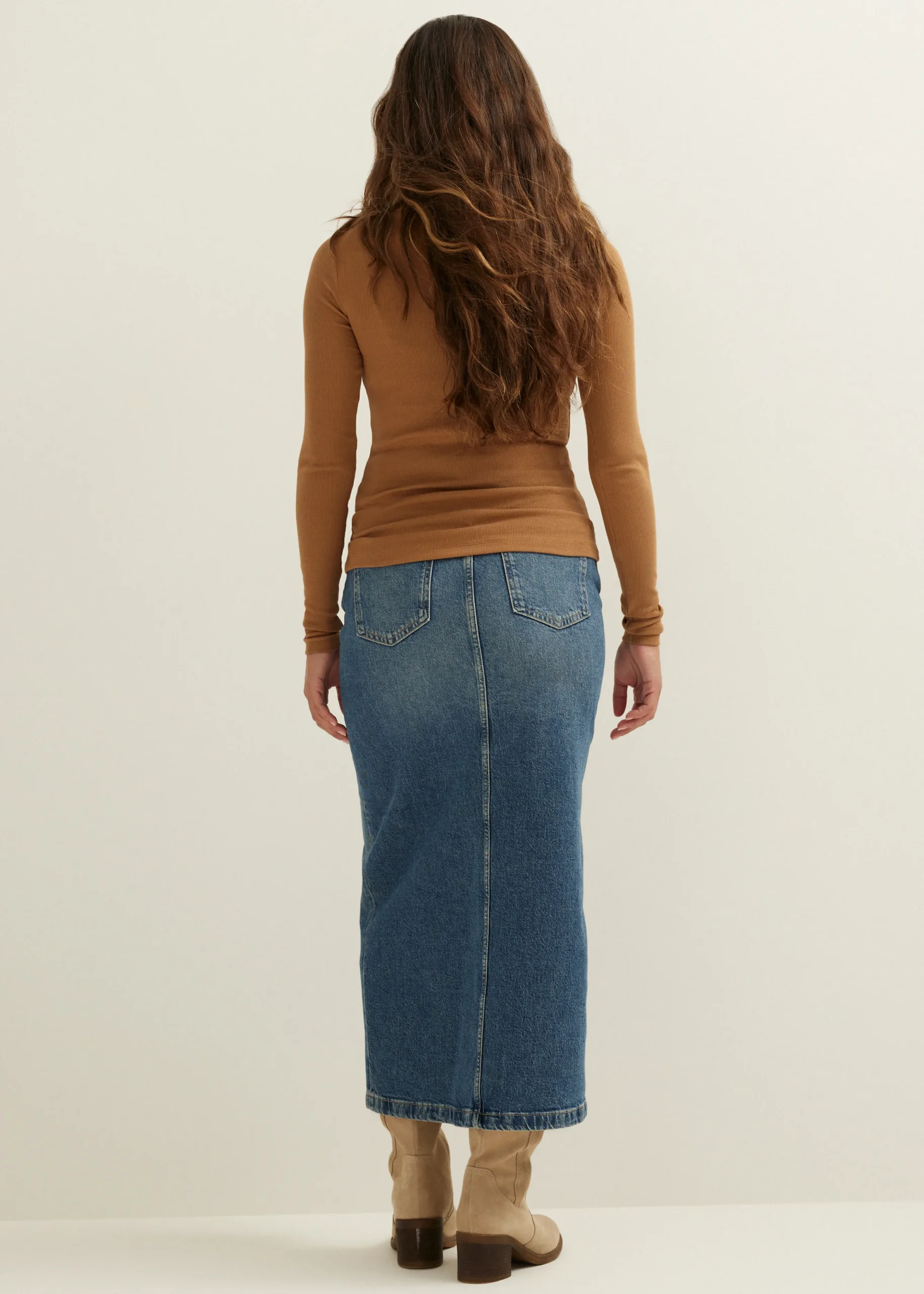 Clearance Cotton Club T-shirt met lange mouw caramel