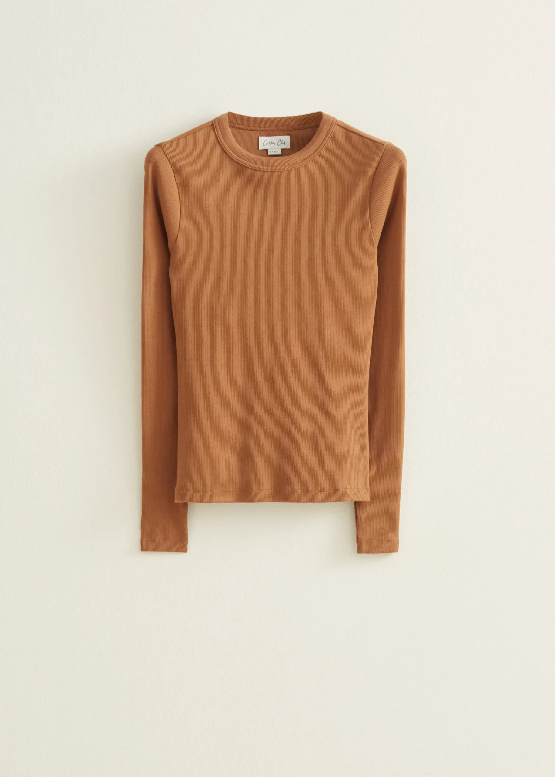 Clearance Cotton Club T-shirt met lange mouw caramel