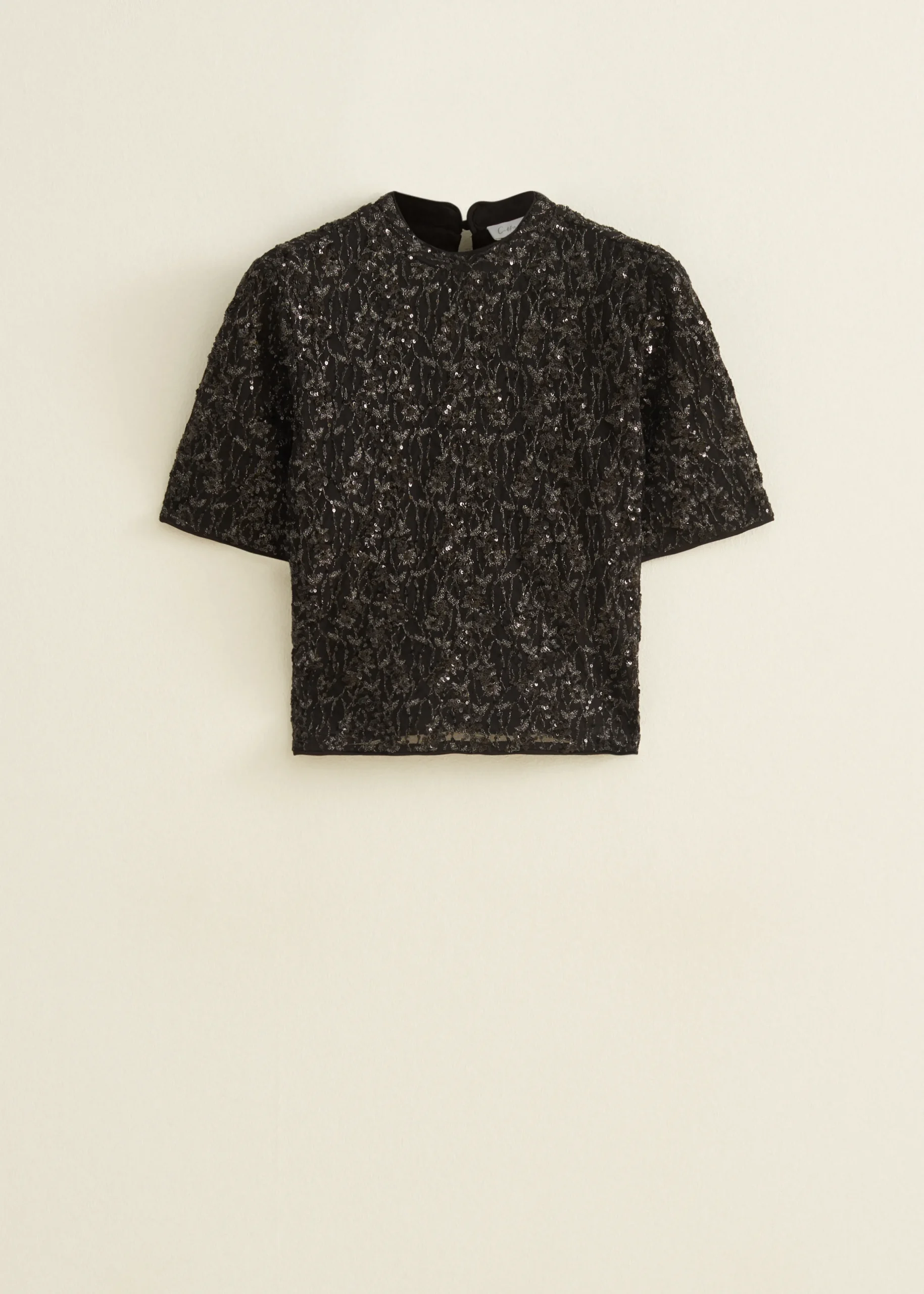 Discount Cotton Club T-shirt met pailletten zwart