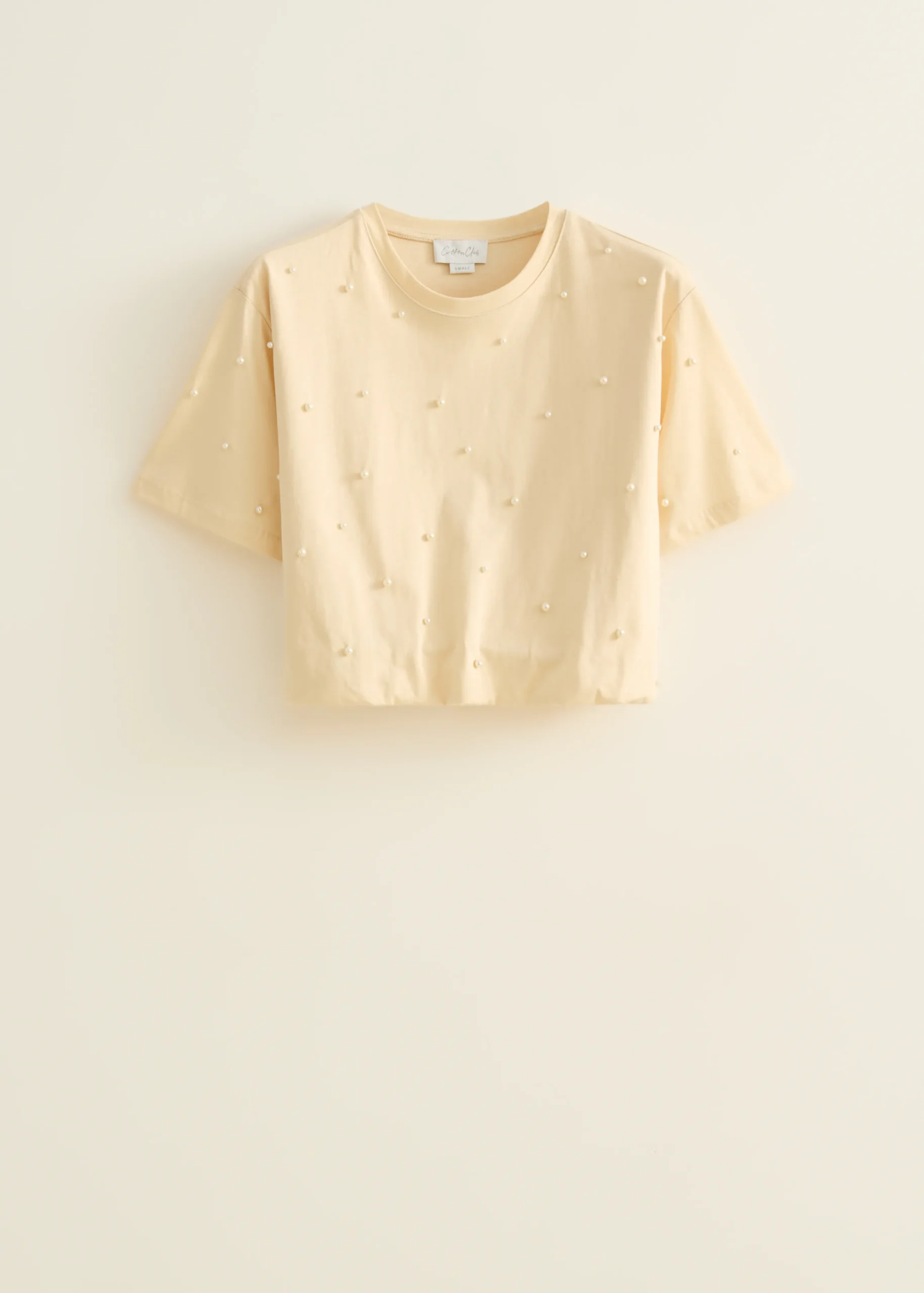 Best Cotton Club T-shirt met parels lichtzand
