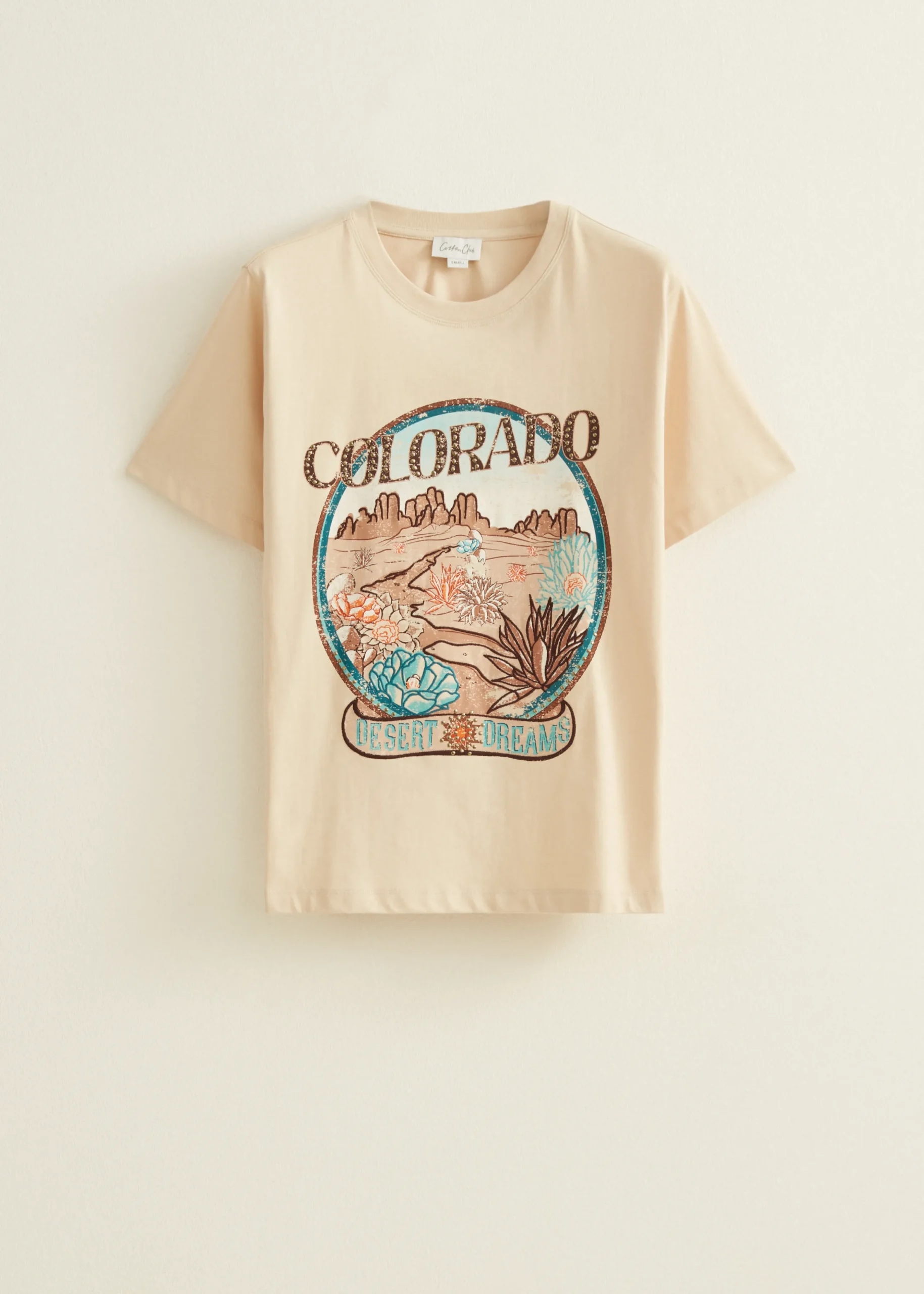 Best Cotton Club T-shirt met print colorado lichtzand
