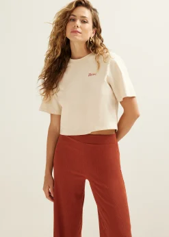 Sale Cotton Club T-shirt met print muse lichtzand