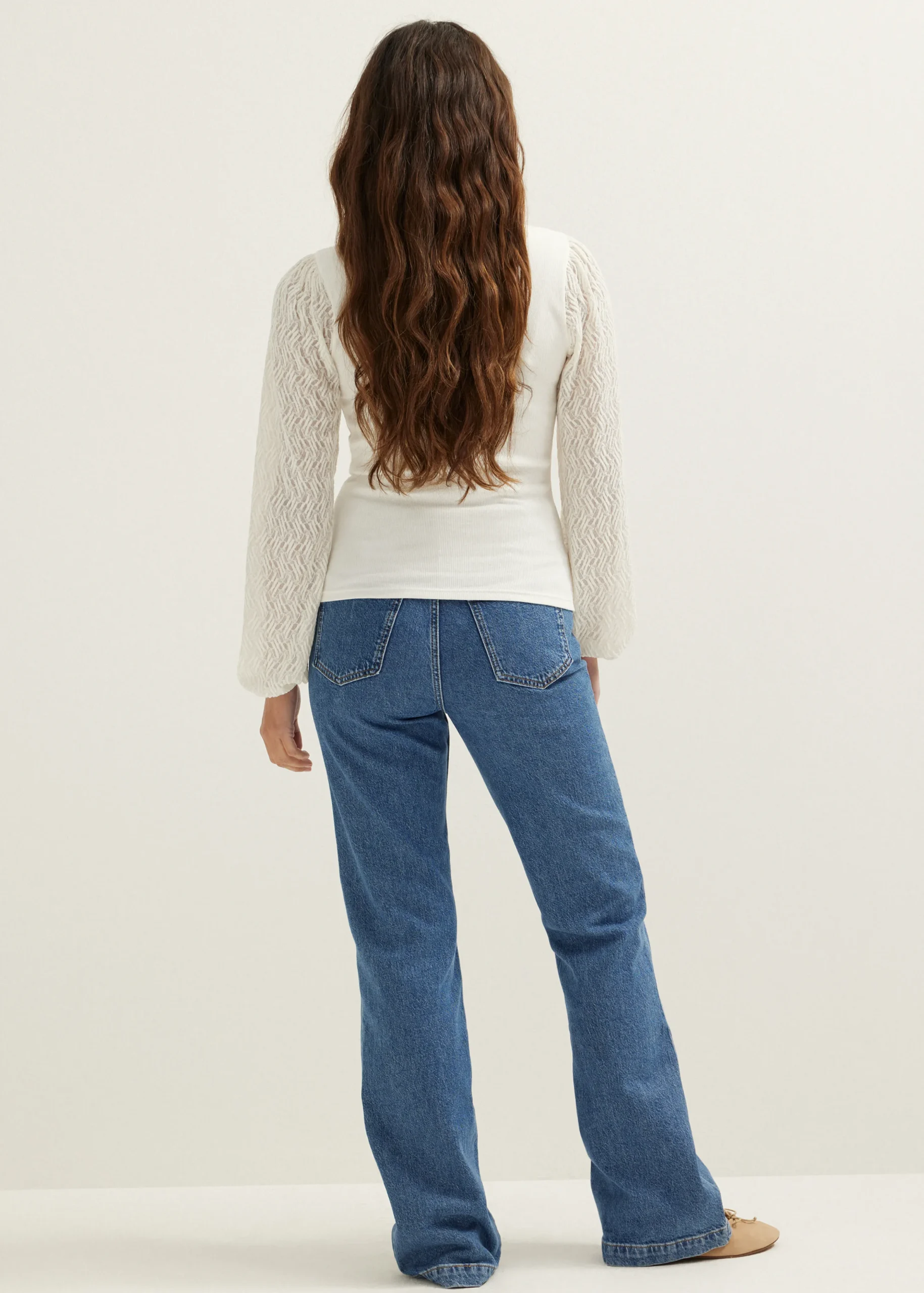 Discount Cotton Club T-shirt met structuur ecru