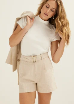 Outlet Cotton Club T-shirt met turtleneck ecru