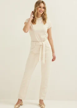 Sale Cotton Club T-shirt met turtleneck lichtzand