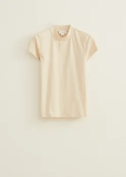Sale Cotton Club T-shirt met turtleneck lichtzand