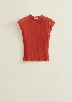 Clearance Cotton Club T-shirt van kant brique