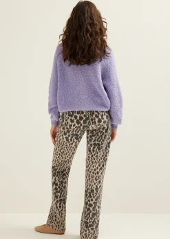 Online Cotton Club Vest met boucle structuur lavendel