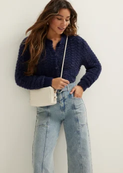 New Cotton Club Vest met fluffy structuur indigo