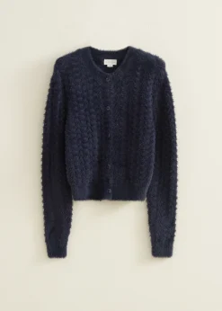 New Cotton Club Vest met fluffy structuur indigo