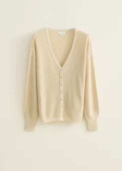 Best Cotton Club Vest met lurex lichtzand