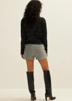 Outlet Cotton Club Vest met pailletten zwart