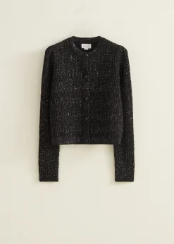 Outlet Cotton Club Vest met pailletten zwart
