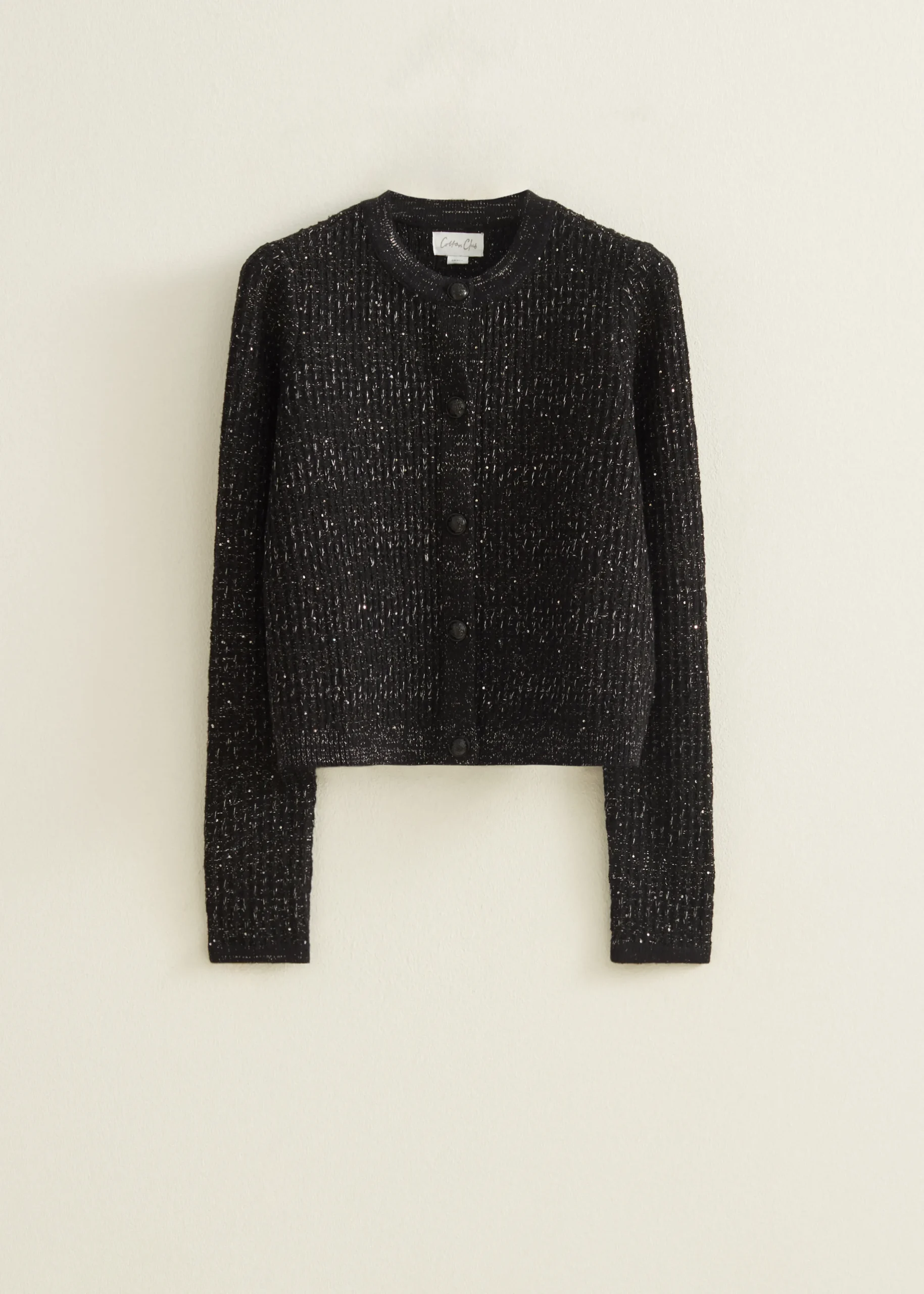 Outlet Cotton Club Vest met pailletten zwart