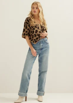 Hot Cotton Club Vest met panterprint meerkleurig