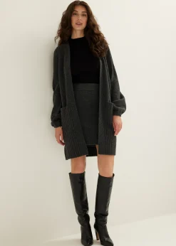 Sale Cotton Club Vest met rib structuur antracietgem&ecirc;leerd