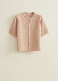 Fashion Cotton Club Vest met strass knopen nude