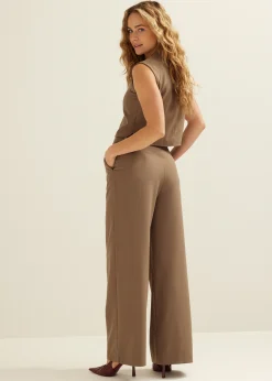 Online Cotton Club Wide leg pantalon taupe