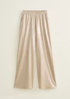 Clearance Cotton Club Wijde broek met glans zand