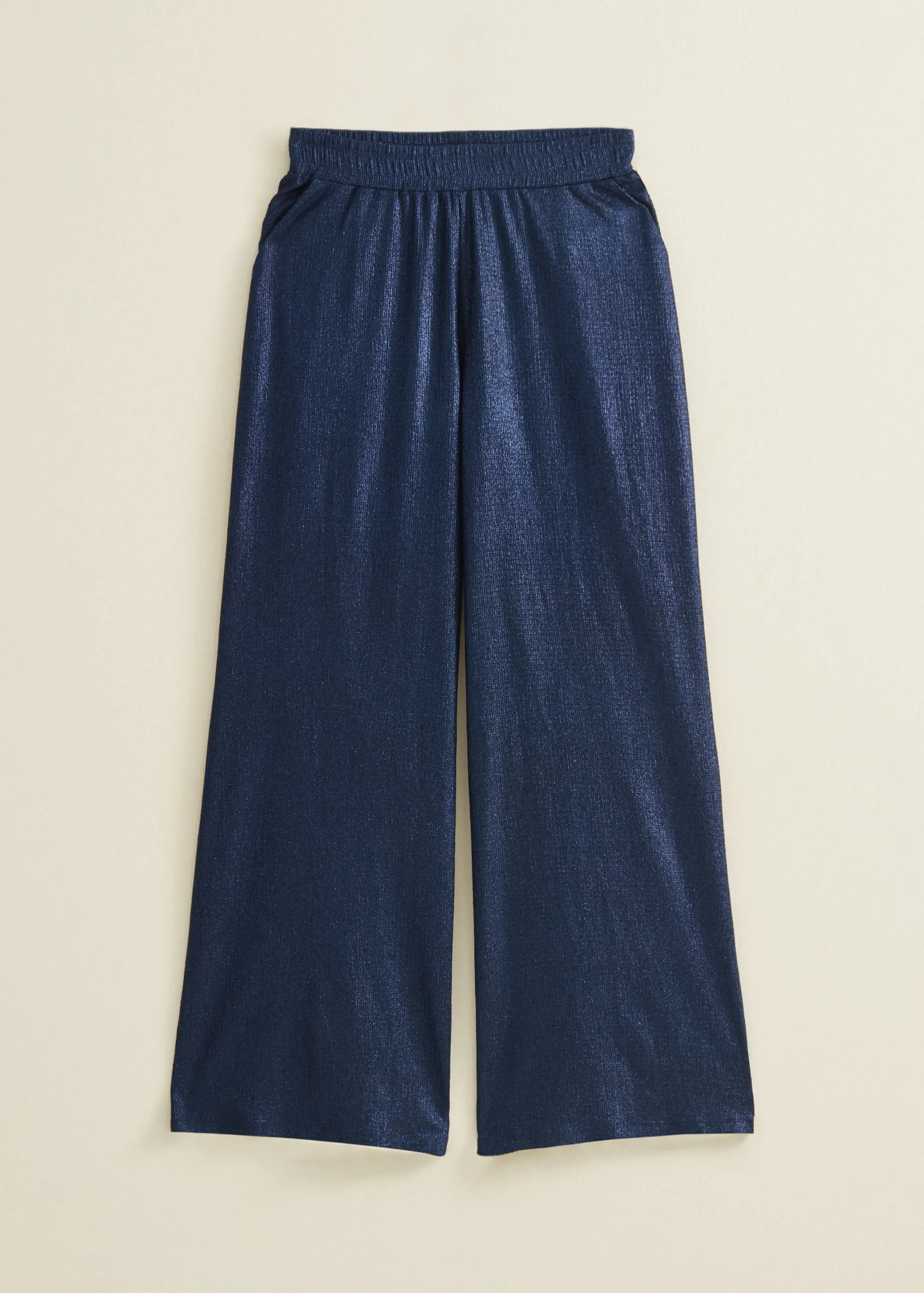 Sale Cotton Club Wijde broek met glans indigo