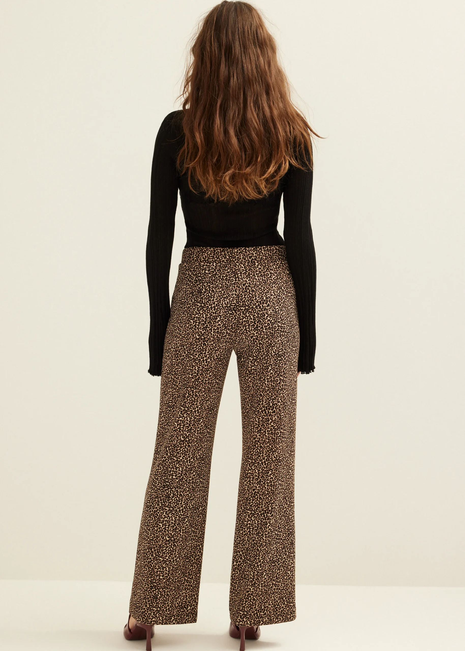 Hot Cotton Club Wijde broek met panterprint meerkleurig