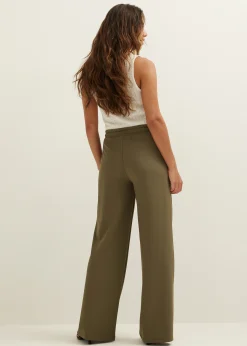 Outlet Cotton Club Wijde broek met pintuck donkerkhaki