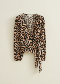 Clearance Cotton Club Wikkeltop met print zand